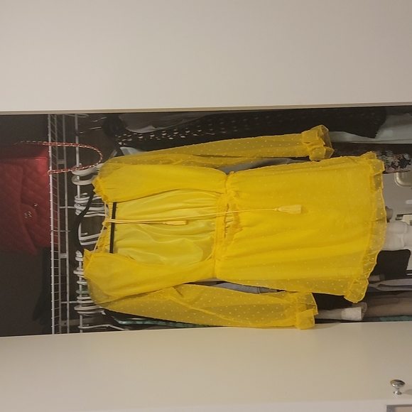 Women's yellow mesh dress - Picture 1 of 2